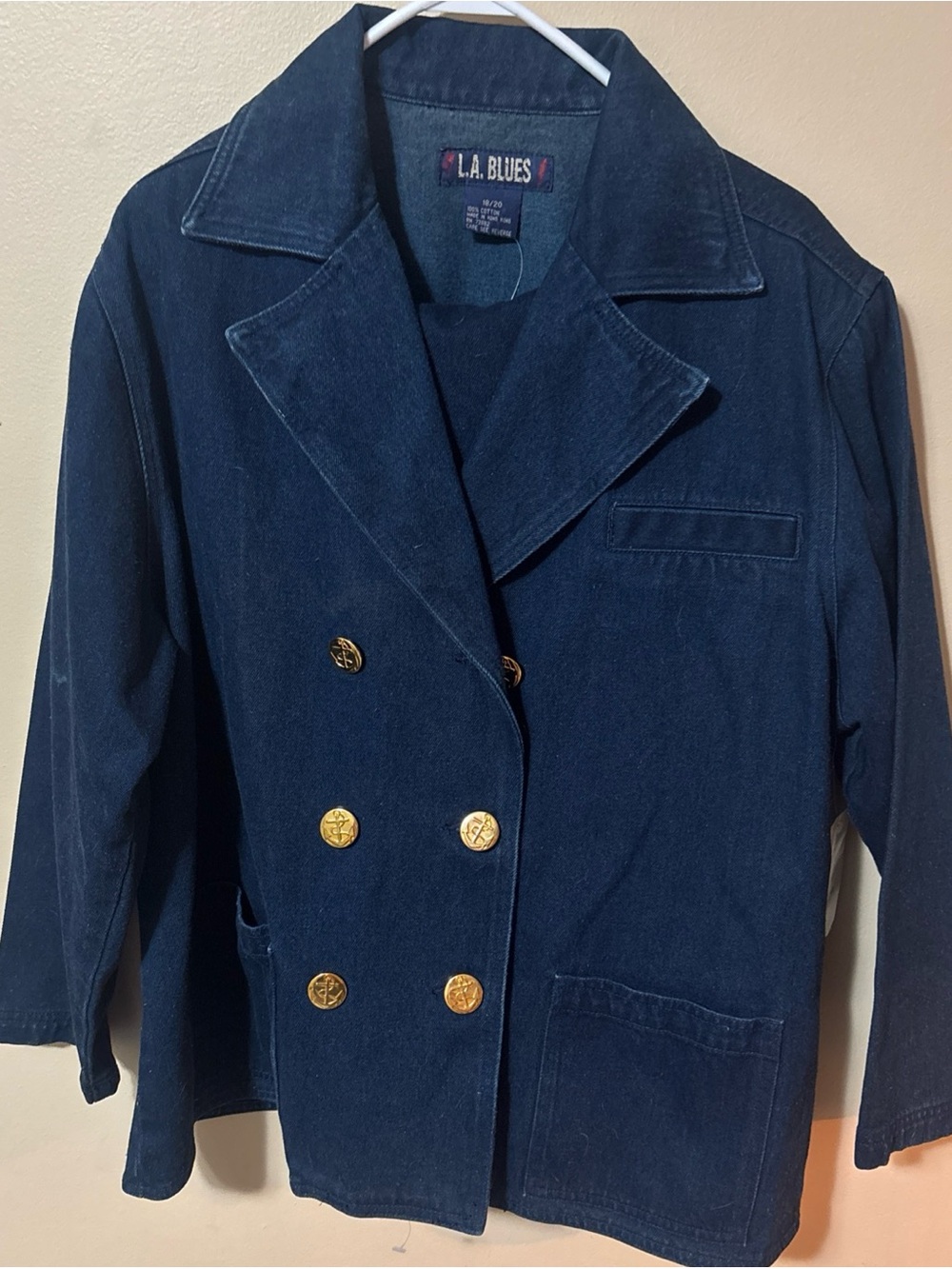 L.A. Blues Navy Double-Breasted Blazer with Gold Buttons